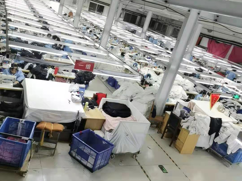 Down jacket production site