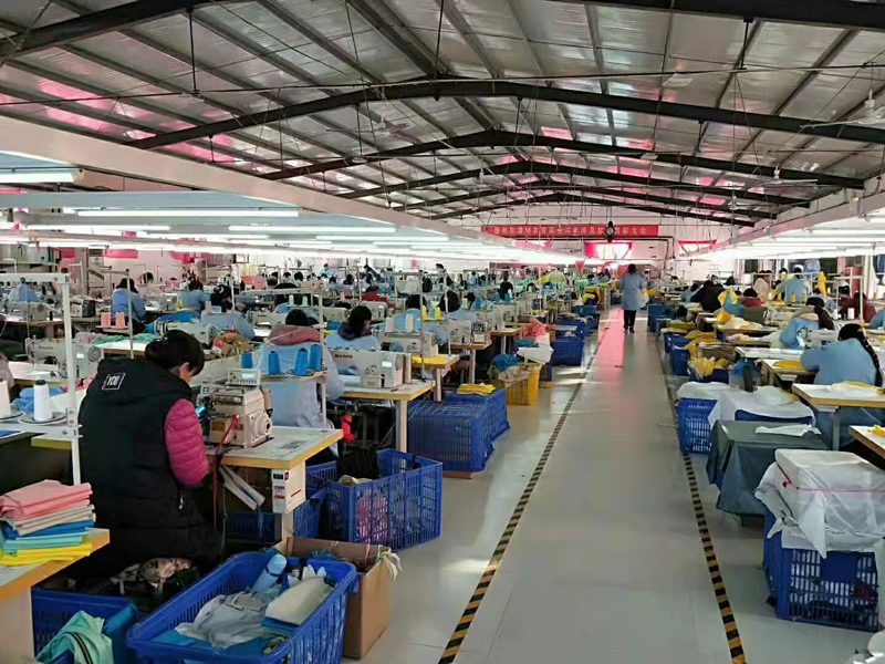 Down jacket production site