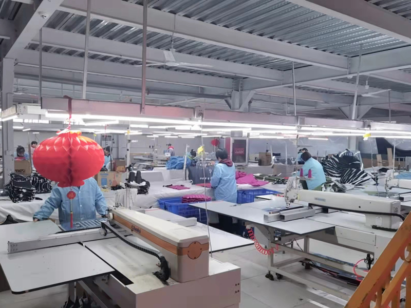 Down jacket production site