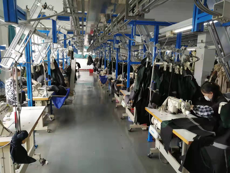 Down jacket production site