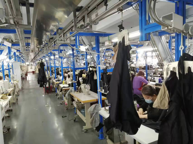 Down jacket production site